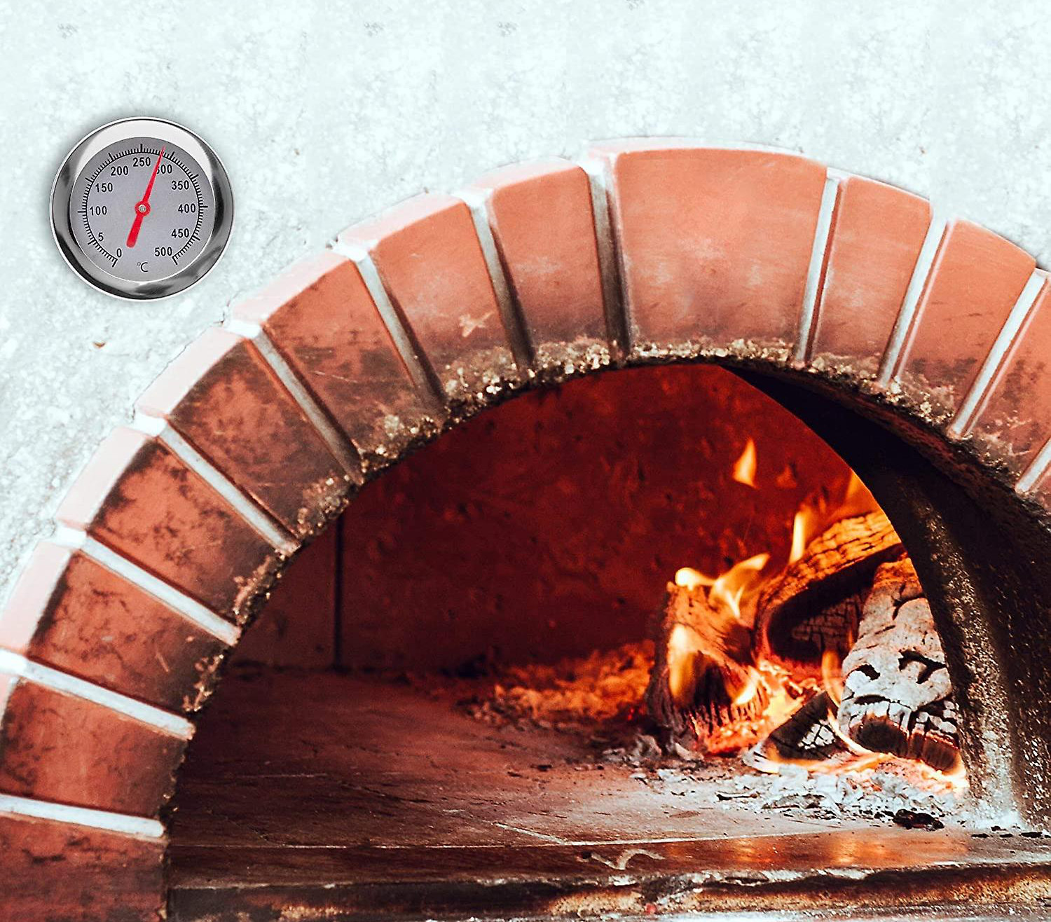 Termometro Da Forno In Acciaio Inox - Con Gancio, Doppia Scala Celsius/Fahrenheit Fino A 400°C - Foto 5